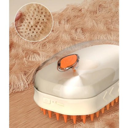2026 Orange Pet Electric Spray Comb Massage Brush Anti-Static Hair Comb Cat Bath Detangling Care Brush Pet Supplies