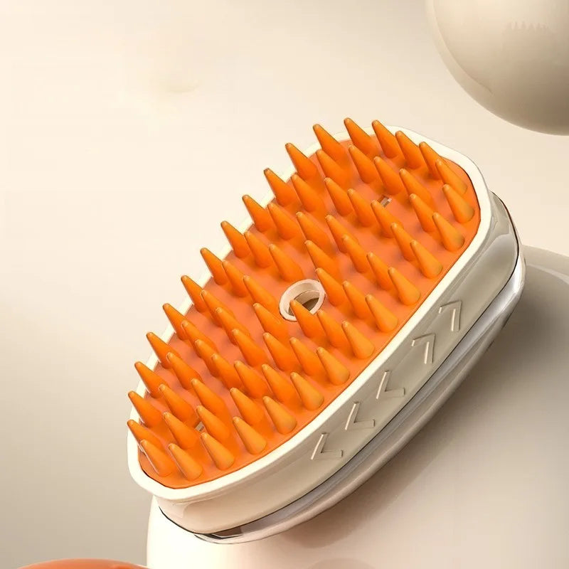 2026 Orange Pet Electric Spray Comb Massage Brush Anti-Static Hair Comb Cat Bath Detangling Care Brush Pet Supplies