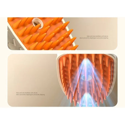 2026 Orange Pet Electric Spray Comb Massage Brush Anti-Static Hair Comb Cat Bath Detangling Care Brush Pet Supplies