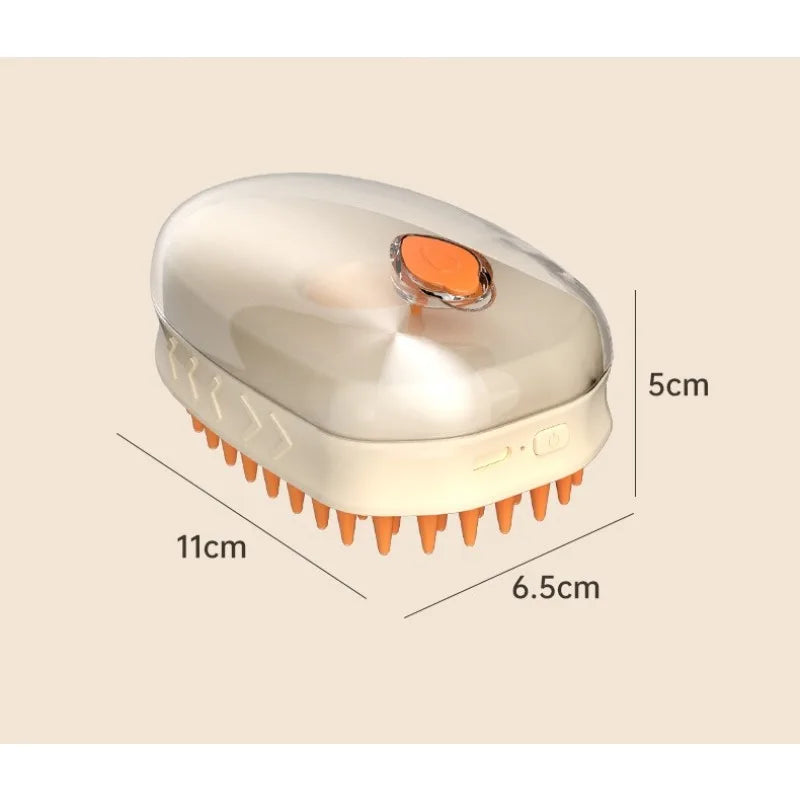 2026 Orange Pet Electric Spray Comb Massage Brush Anti-Static Hair Comb Cat Bath Detangling Care Brush Pet Supplies